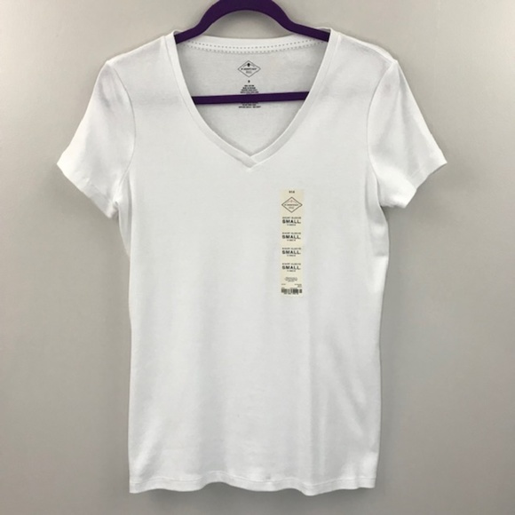 St. John's Bay Tops - St. John's Bay White Scoop Neck T-Shirt NWT